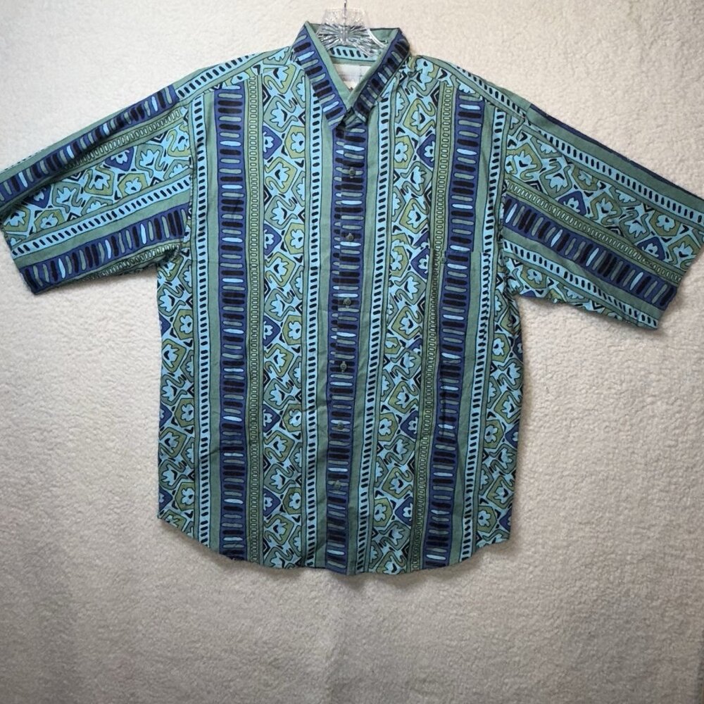 Vintage‎ Tomato Button Up Shirt Mens XL 80s Abstract Crazy Pattern Streetwear
